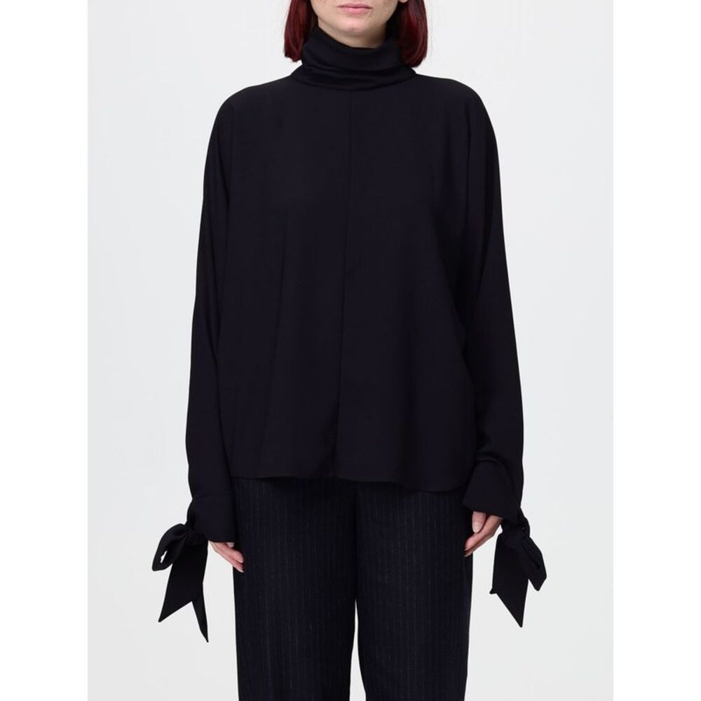 Emporio Armani Women High-Neck Criªpe Emporio Armani Blouse With Lace Inserts